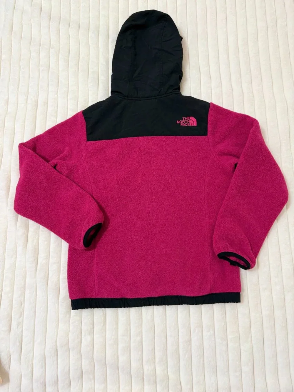 The North Face Girls M 10/12 Pink Black Hooded Fleece Full Zip Jacket  Category: